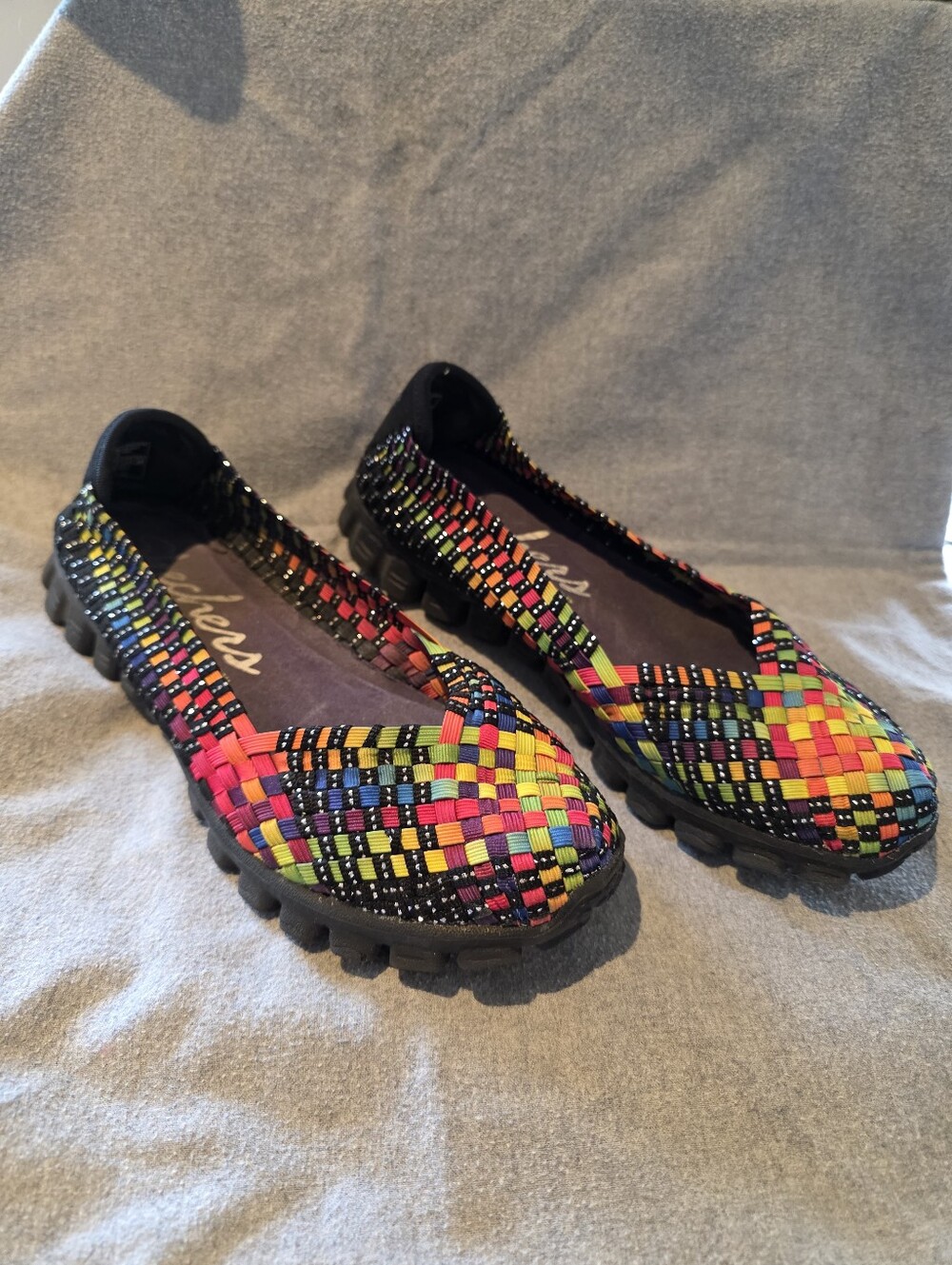 Skechers EZ Flex 2 Multi Color Flat Slip Ons Size 7